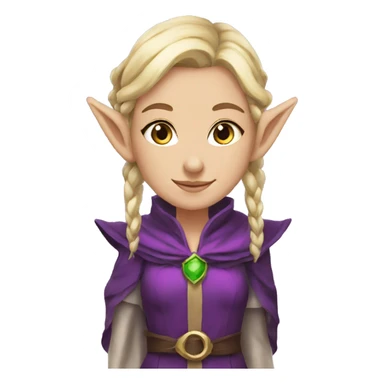 Noble female Elf with Elf ears and blonde hair and purple robes sticker