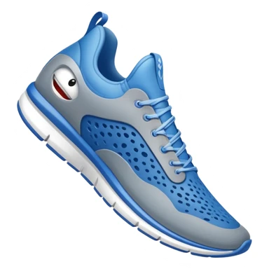Un tiburon con zapatillas azules  sticker