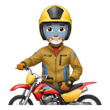 guy on dirtbike smiling for camera sticker