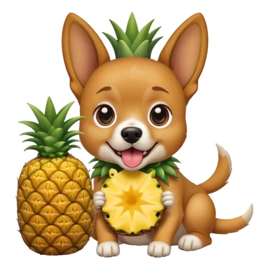 a dog eating a pineapple sticker