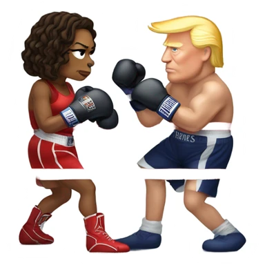 kamala harris and donald trump boxing sticker