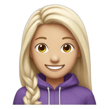 Purple white girl smiling sticker