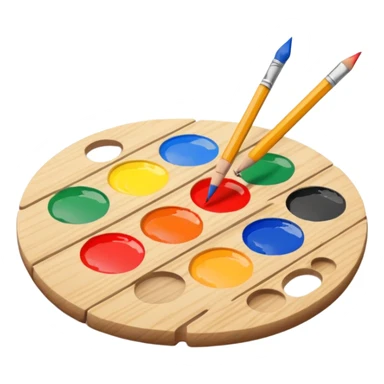 Paint pallete with pencil sticker