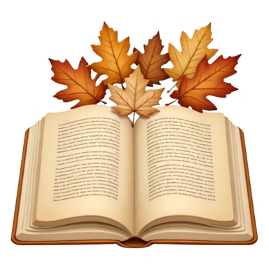 beige autumn open book with leaves on it sticker