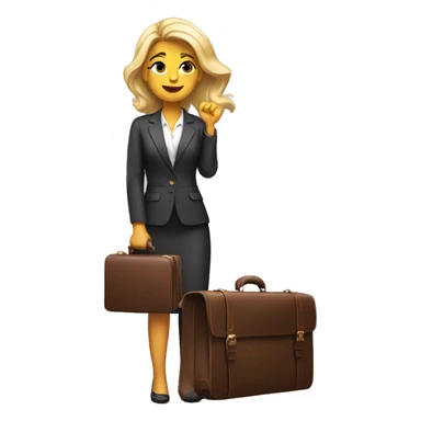pretty woman holds briefcase sticker