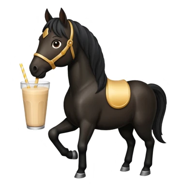 black horse holding smoothie sticker