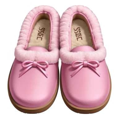 Pink ugg slippers that r low and fuzzy but a light pink sticker