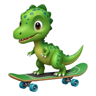 Baby dinosaur on a skateboard sticker