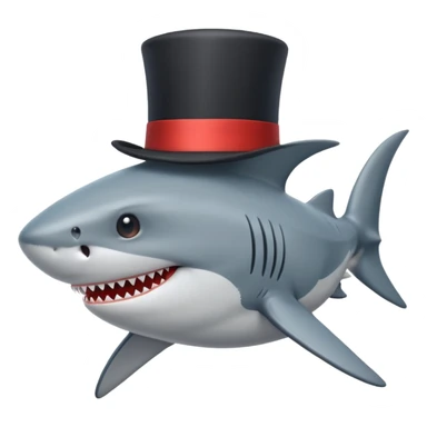 Shark with a top hat.← sticker