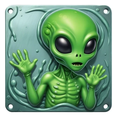 Alien taking big dookie sticker