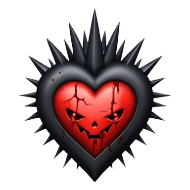 villain themed heart with spikes sticker