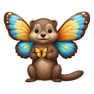 otter eating a butterfly sticker