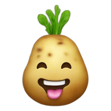 potato with unicorn head, horn sticker