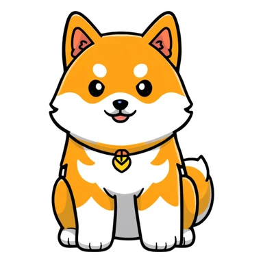 Cute black Shiba Inu full body sticker