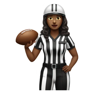 American football white woman referee with boy American  football player  sticker