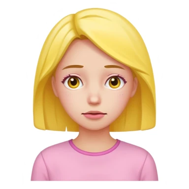 the embarrassed woman in soft pink, beige and yellow pastel colors sticker