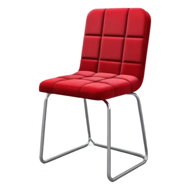 3D render of Clipping Chair, digital glitch art aesthetic, data corruption visual, red velvet chair half-stuck inside a grey wall, pixelated distortion, emoji style, isolated on white background --v 6.0. sticker