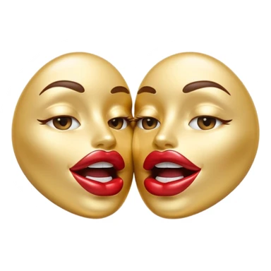 A seductive pair of slightly parted lips emoji made of liquid silver chrome, smooth glossy metallic surface, soft sensual curves, subtle reflections, luxury sexy aesthetic, minimal iOS emoji style, centered composition, clean white background, soft studio lighting, no text sticker