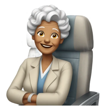Old lady flying in airplane sticker