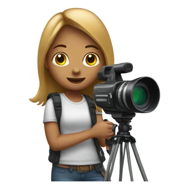 Girl with video camera  sticker
