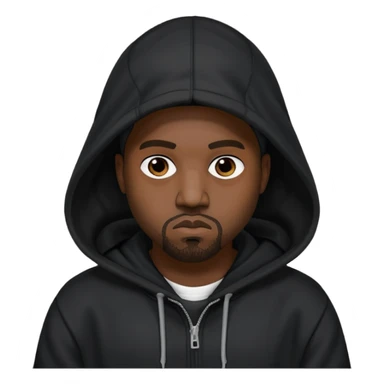kanye west with black hoodie sticker