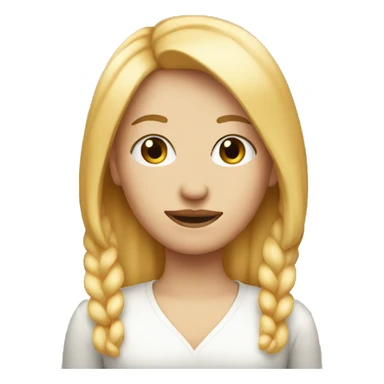 Blonde Girl with a peach hair mustache  sticker