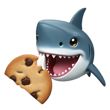 Shark eating a cookie sticker