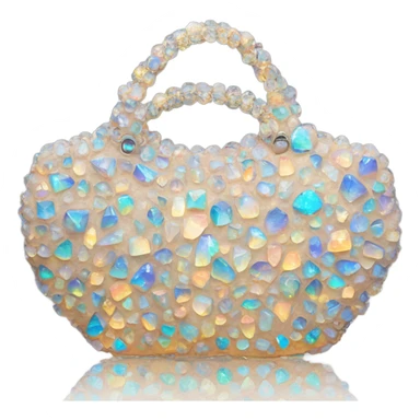 opal Crystal gemstone covered tote handbag sticker