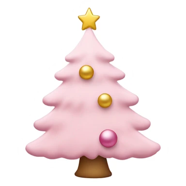 Light pink Christmas tree with ornaments  sticker