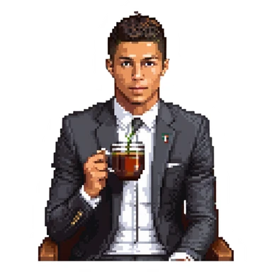 Cristiano Ronaldo drinking tea sticker