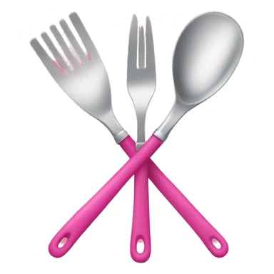 Pink utensils sticker