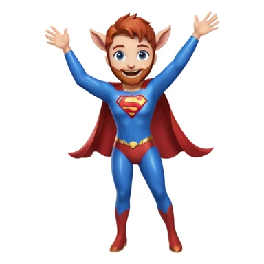 Blue goat whole body glitter pretty smiling excited blue eyes female and white adilt superman with reddish hair and beard with blue eyes sticker