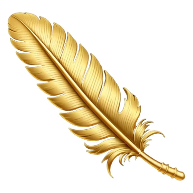 3D perspective writing premium golden ink feather sticker