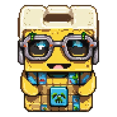 sponge with buck teeth and glasses wearing a Minecraft shirt sticker