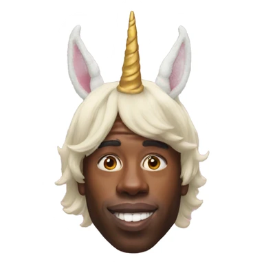tyler the creator with unicorn horns sticker