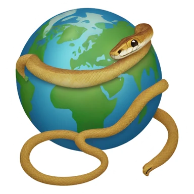 Snake wrapped around the globe sticker