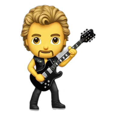 Johnny hallyday avec sa guitare  sticker