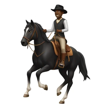 Tall black man riding a horse sticker