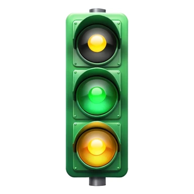 green traffic light stoplight with illuminated green light sticker