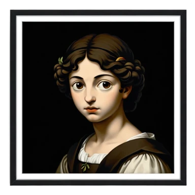 Caravaggio painting in a gold frame sticker