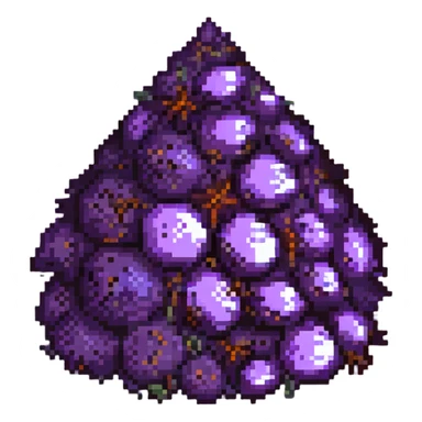 stylized heap of purple spice, glowing slightly, referencing Dune sticker