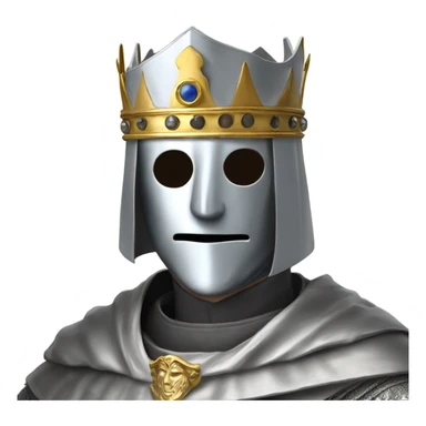king baldwin IV in silver full face mask up with hands out sticker