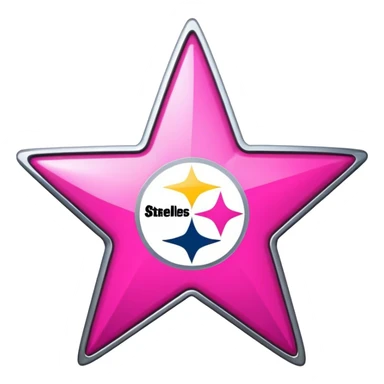 pink stars exactly like from logo of NFL steelers  sticker