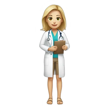 White Female doctor vacation beach sticker