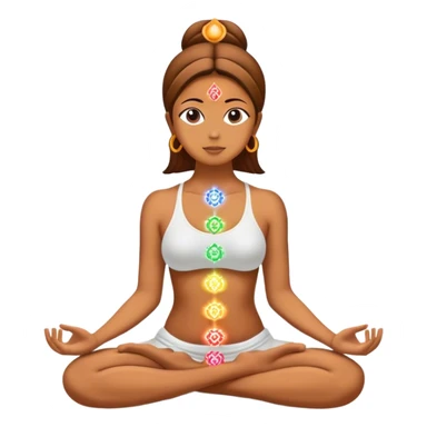 Meditating with aligned chakras glowing with  sticker