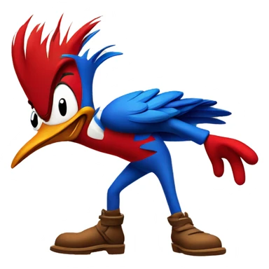 woody woodpecker with broken leg sticker