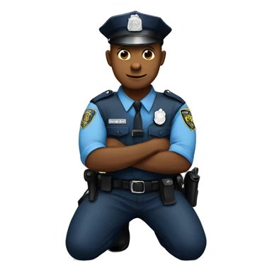 Police man kneeling sticker