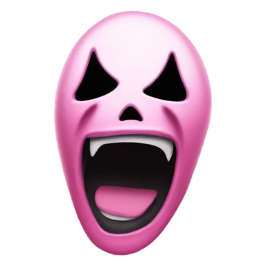 ghostface from scream scary movie pink with an open screaming black mouth sticker