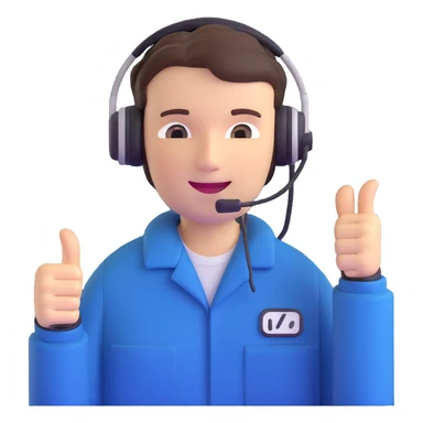 NOC technician giving a thumbs up sticker