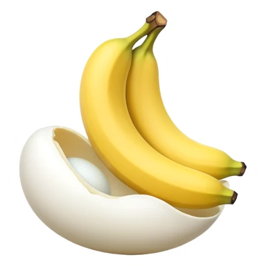 A banana standing between two eggs sticker